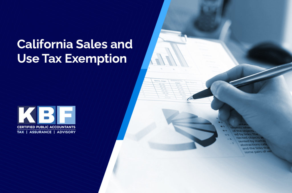 California Sales and Use Tax Exemption KBF CPAs